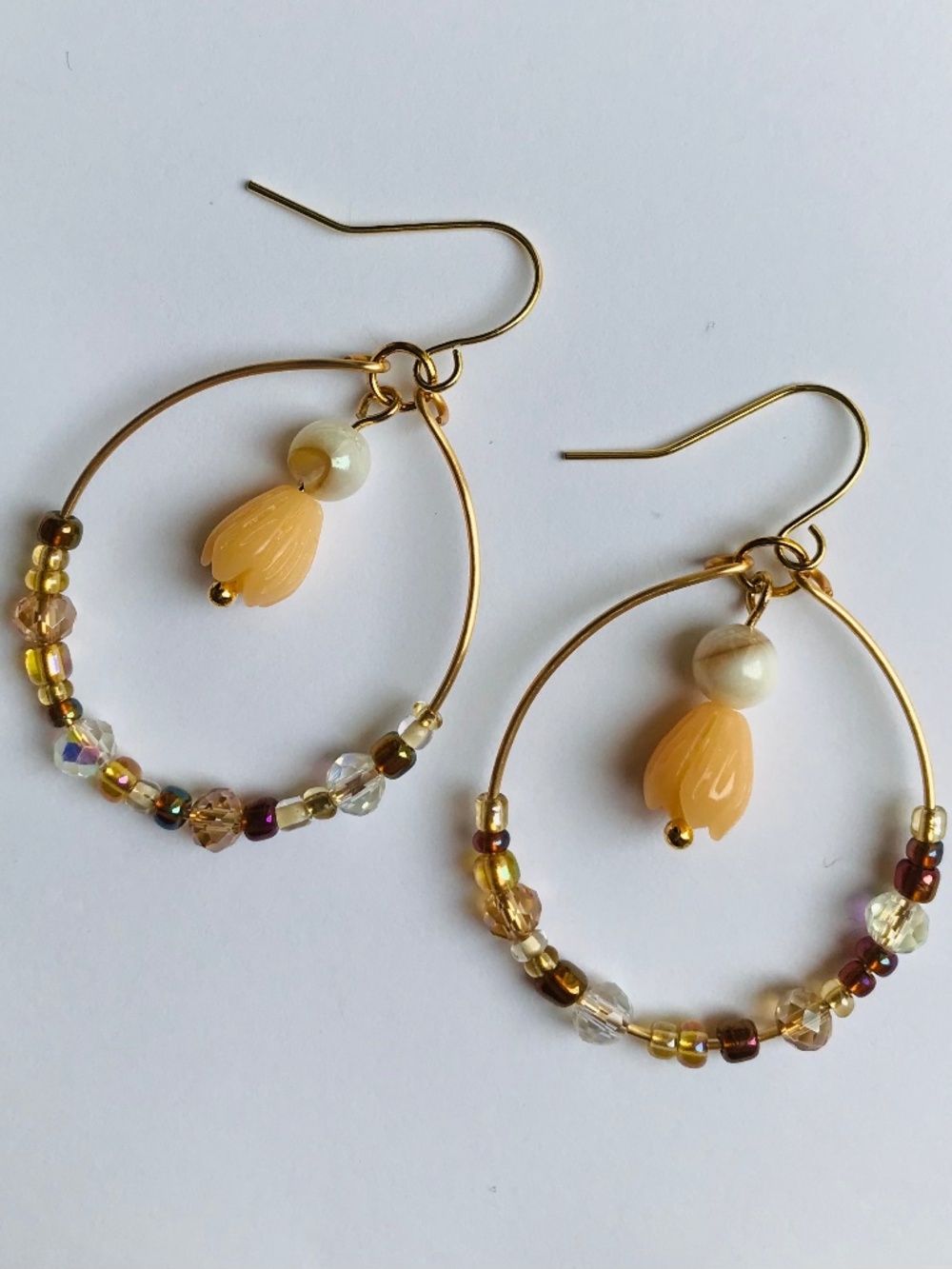 Handmade Pikake Hoop Earrings
